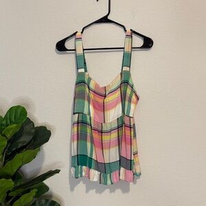 LOFT Colorful Plaid Camisole babydoll Top 12